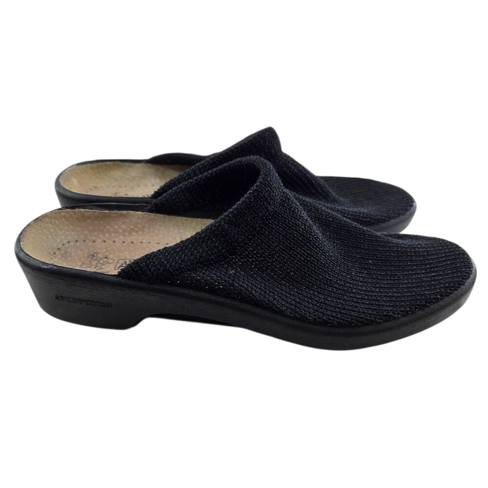 Arcopedico Light Shoes Womens 6.5 37 Black Nylon Knit Slip On‎ Clogs Comfort